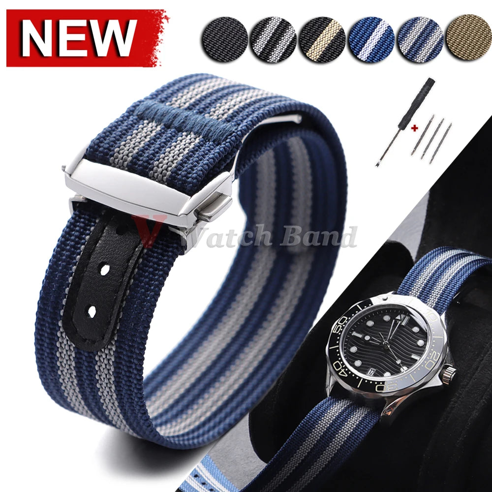 Bracelet de montre en Nylon de 20mm pour Seiko pour sangles à boucle Tudor Bracelet de montre pour Omega hommes Sport militaire Bracelet de fixation étanche
