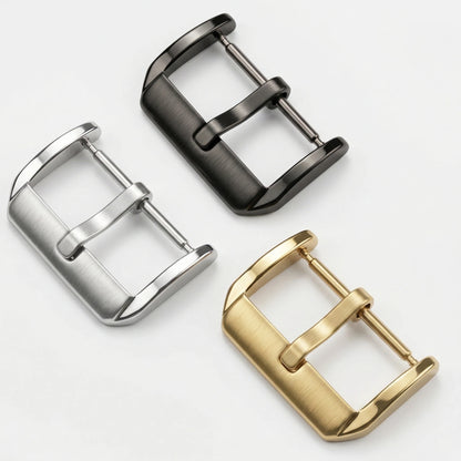 Stainless Steel Watch Band Buckle, 20 Pcs Brushed Middle Clasp, Silver Gold Black Watch Accessories 16 18 20 22mm Wholesale