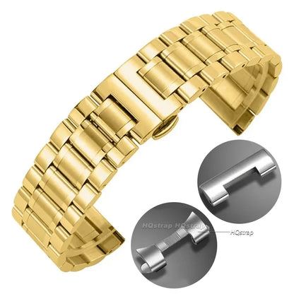 Bracciale per orologio in acciaio inossidabile con estremità curva 16mm 17mm 18mm 19mm 20mm 21mm 22mm 23mm 24mm Cinturino in acciaio Bracciale in metallo