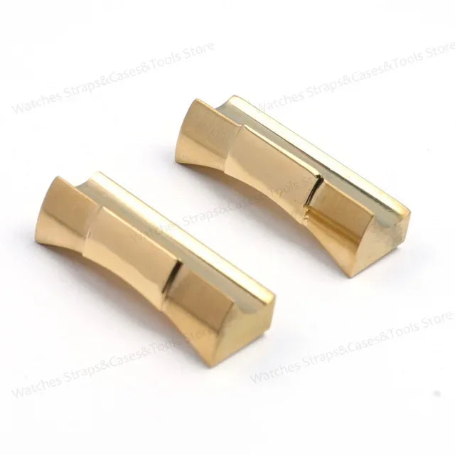 20mm Curved End Link for Rolex Watch Band Submariner Watch Strap Rubber Leather Strap Seamless Metal Connection 2PCS