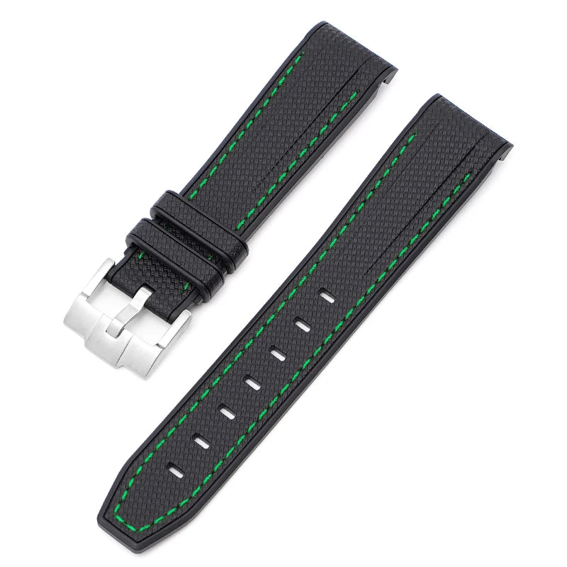 Bracelet de montre en caoutchouc et Silicone, 20mm, pour Omega X Swatch Joint MoonSwatch, pour Seamaster 300, pour hommes et femmes, extrémité incurvée