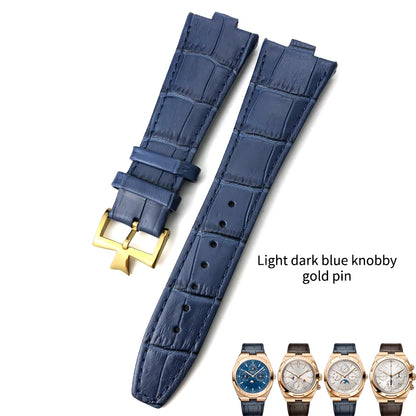 Remplacement du bracelet de montre en cuir de vachette véritable pour homme, VachAnderConstantin, cuir de veau d'outre-mer, noir, bleu, marron, bracelet, 25mm x 9mm