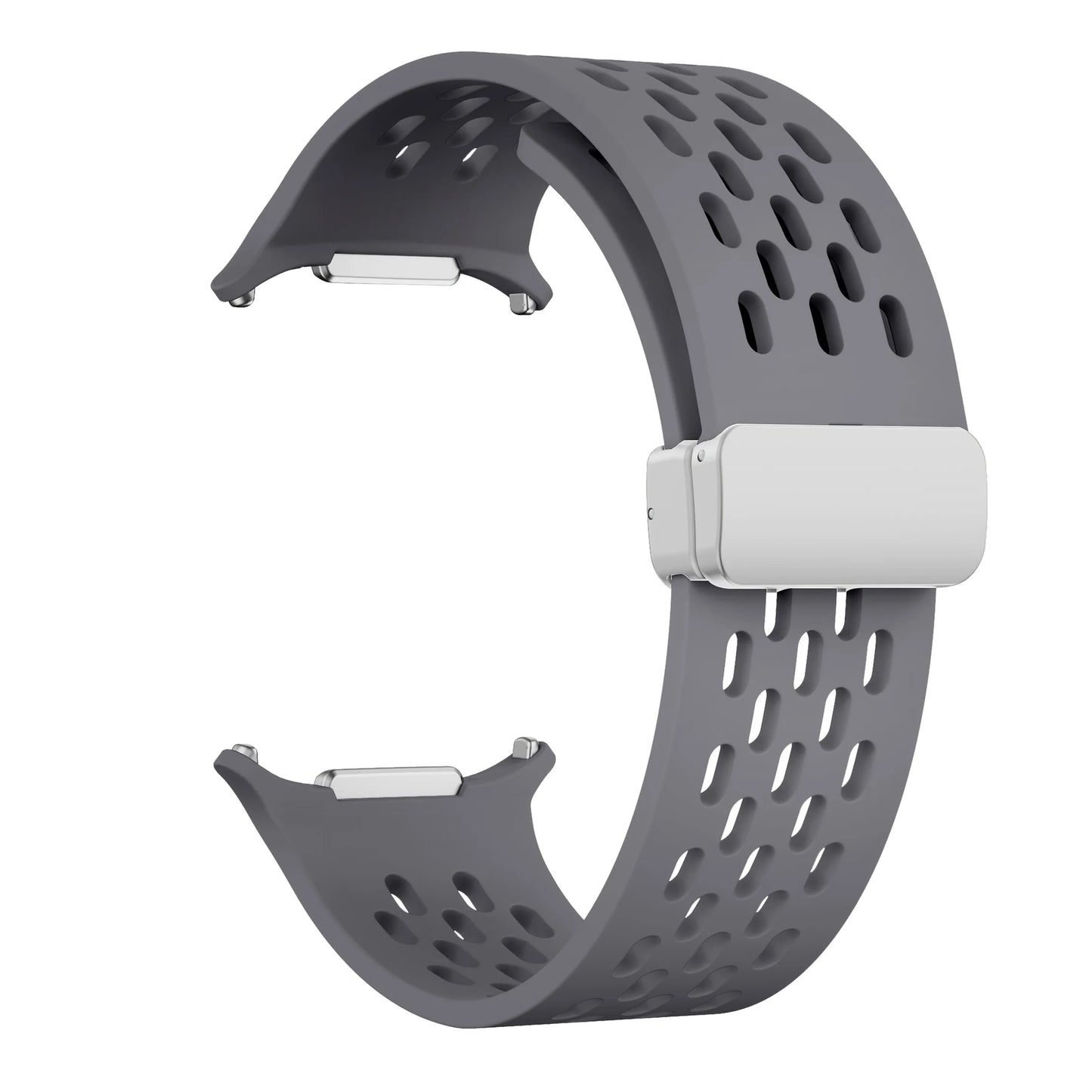 Magnetic Folding Buckle Bracelet for Samsung Watch, Ultra Metal Beads Replacement, Breath-Air Fitness Watch Accessory