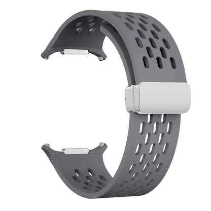 Magnetic Folding Buckle Bracelet for Samsung Watch, Ultra Metal Beads Replacement, Breath-Air Fitness Watch Accessory