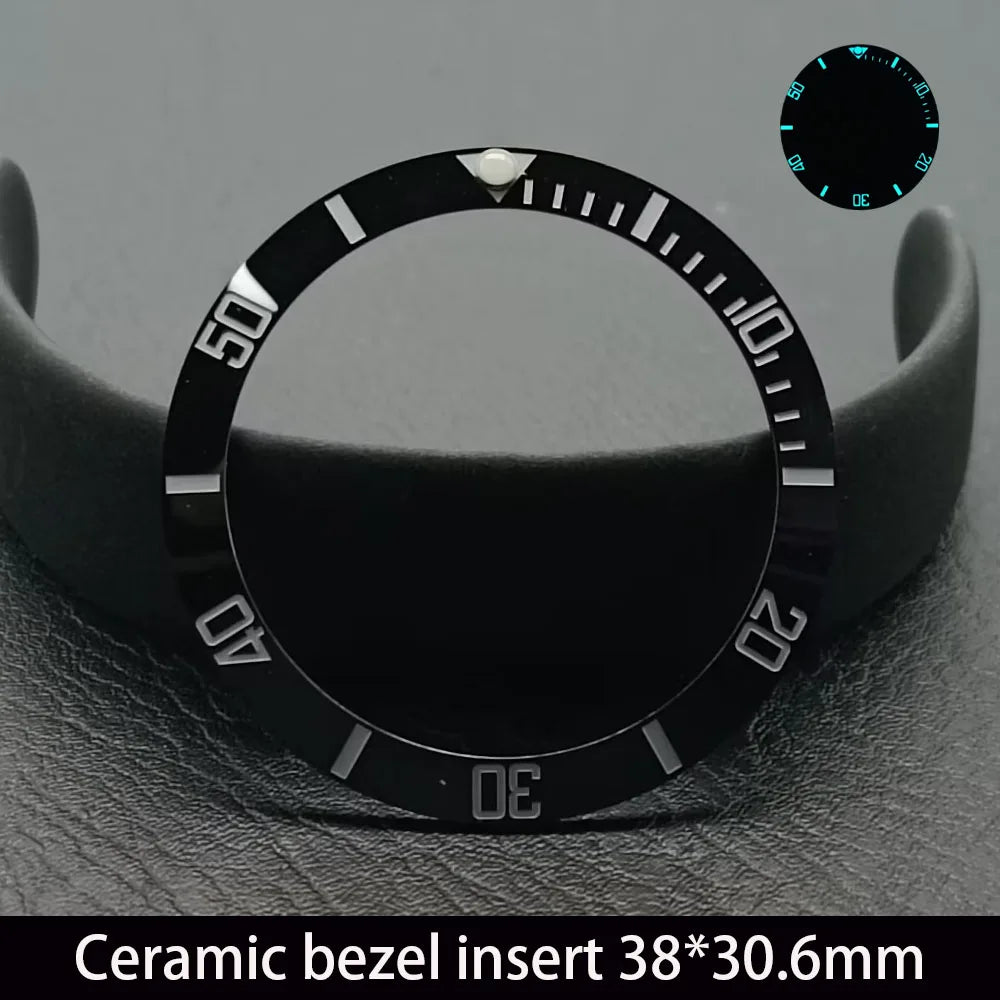 38mm x 30.6mm Sloped Ceramic Bezel GMT and Diving Watch Insert for 40mm Men's Watch Replacement Watch Bezel Inserts