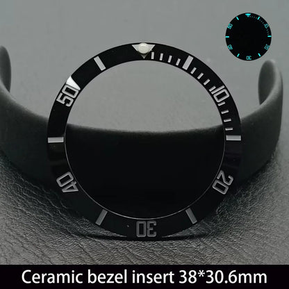 38mm x 30.6mm Sloped Ceramic Bezel GMT and Diving Watch Insert for 40mm Men's Watch Replacement Watch Bezel Inserts
