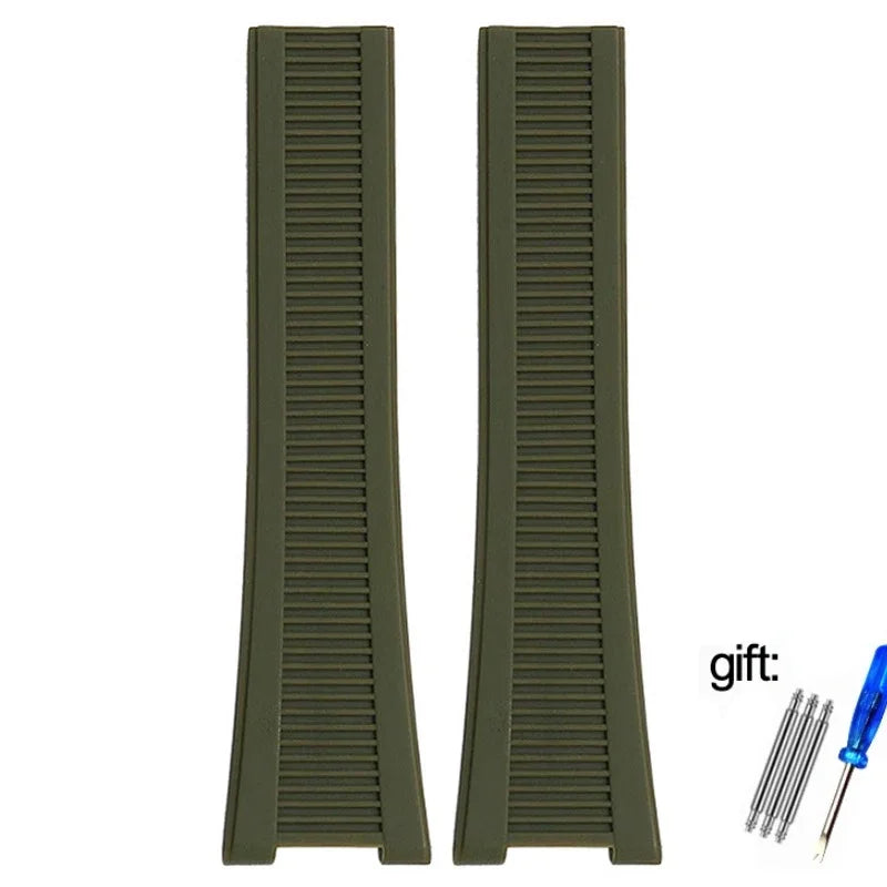 High Quality Watch Strap for Patek Philippe Nautilus Series 5711/5712/5980, Waterproof Silicone Watchband, 25-13mm Butterfly Buckle