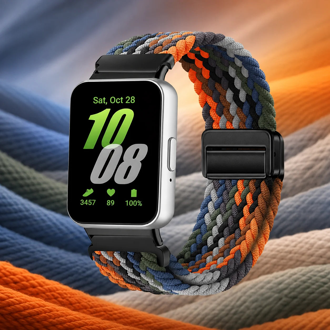 Cinturino intrecciato Solo Loop per Samsung Galaxy Fit 3, accessori, cinturino di ricambio sportivo regolabile in nylon per bracciale Galaxy Fit3
