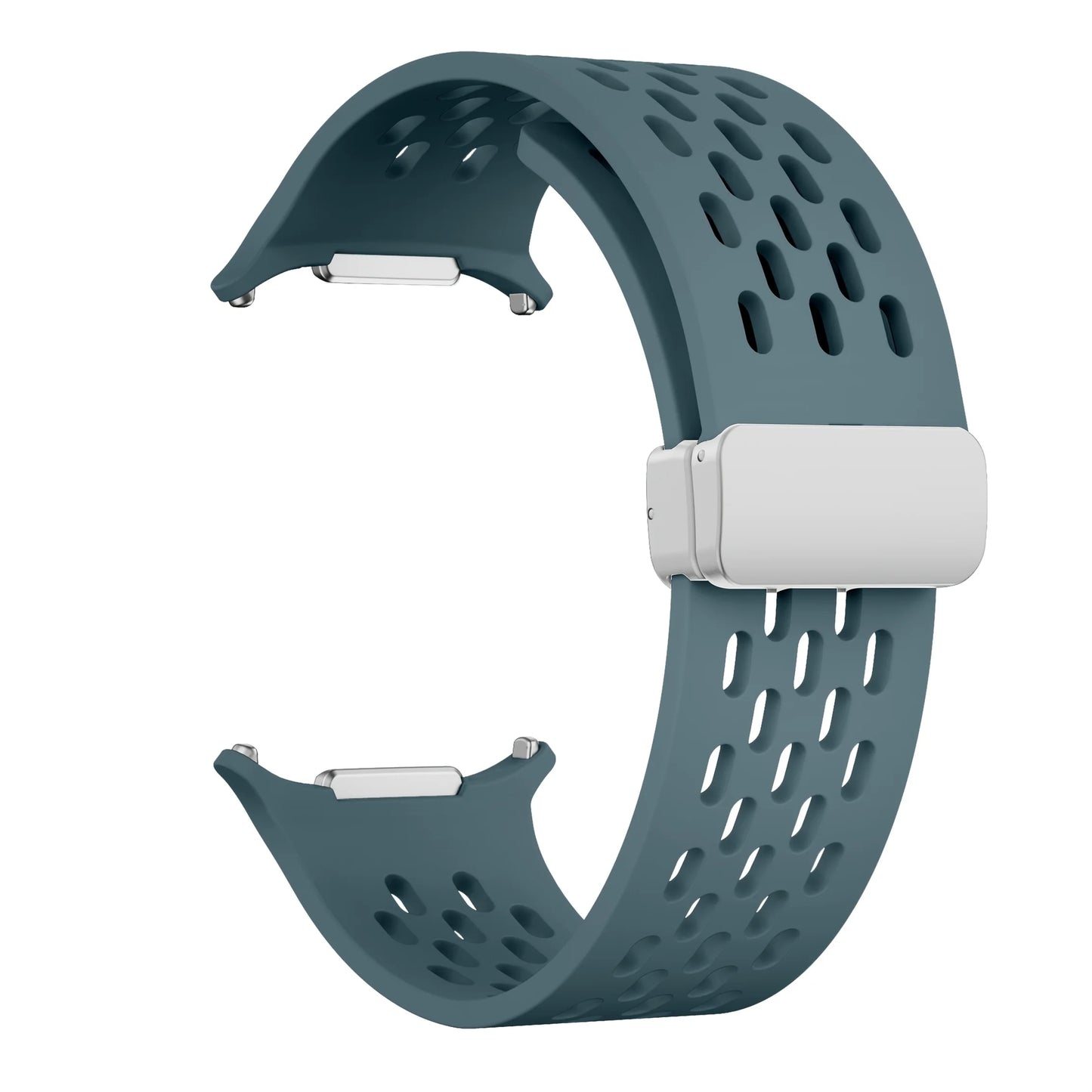 Magnetic Folding Buckle Bracelet for Samsung Watch, Ultra Metal Beads Replacement, Breath-Air Fitness Watch Accessory