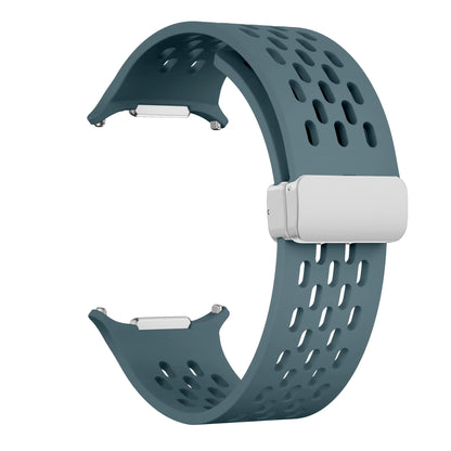 Magnetic Folding Buckle Bracelet for Samsung Watch, Ultra Metal Beads Replacement, Breath-Air Fitness Watch Accessory