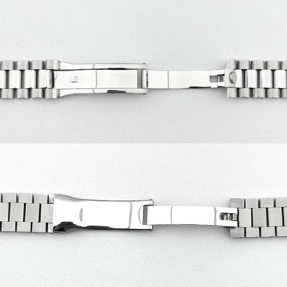 Bracciale in argento rosa massiccio e oro, larghezza della parte superiore 20 mm, realizzato in acciaio inossidabile 316L, adatto per casse di orologi meccanici