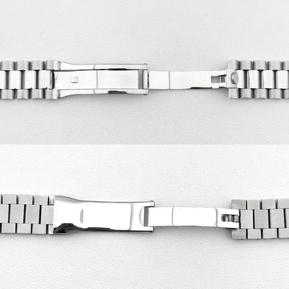 Bracciale in argento rosa massiccio e oro, larghezza della parte superiore 20 mm, realizzato in acciaio inossidabile 316L, adatto per casse di orologi meccanici