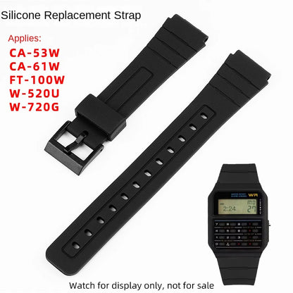 Per Casio Cinturino per orologio 20 mm uomo donna CA53/61 CA-53W CA-61W FT-100W W-520U W-720G w720 Sostituzione cinturino in silicone