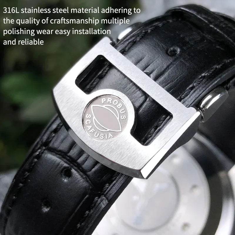 Bracelet de montre en cuir de veau véritable, grain d'alligator, compatible avec IWC Pilot Portuguese Serie, disponible en noir, marron et bleu