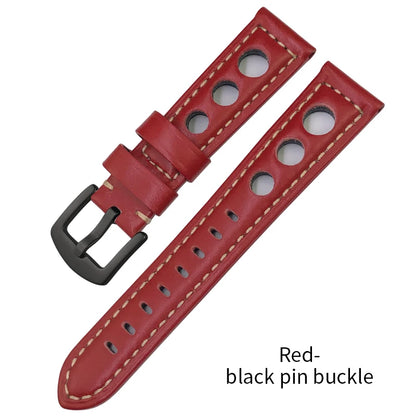 Bracelet de montre en cuir de veau 19mm 20mm 21mm 22mm pour IWC Pilot Breitling Tudor Omega Seiko SKX 5, bracelet de montre en cuir de vache véritable avec trous