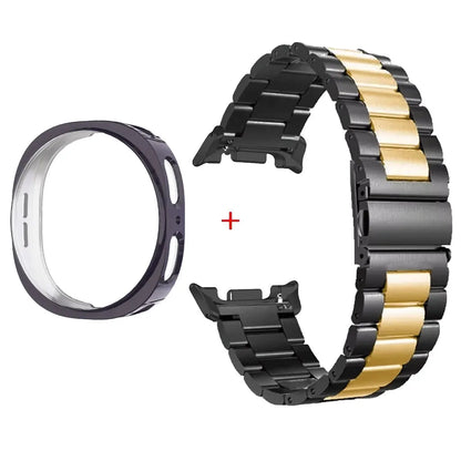 Stainless Steel Watch Band + Case for Samsung Galaxy Watch 8 40mm 44mm, Full Cover Metal Strap