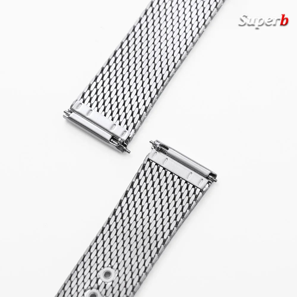 Bracelet de montre en acier inoxydable de 20 mm pour Omega Seamaster, interface plate, maille milanaise, style professionnel pour homme, bracelet à dégagement rapide
