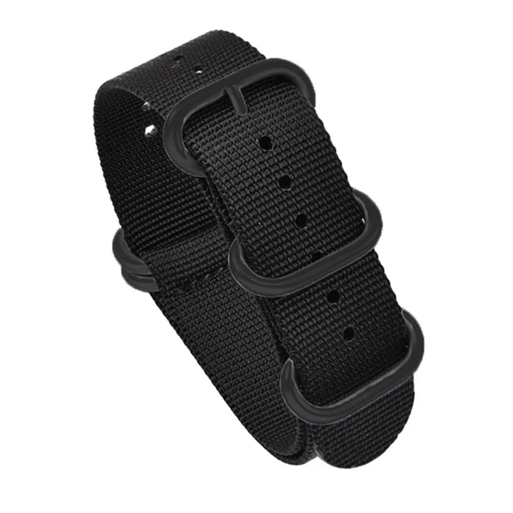 Bracelet en Nylon Noir de Haute Qualité pour Homme, Accessoire de Plongée à Rayures Militaires, pour Montre DW SeATM, 20mm 22mm