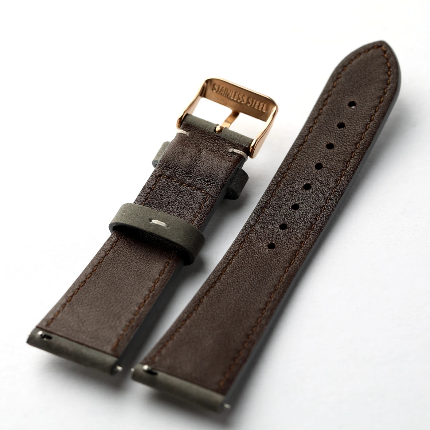 Bracelet en cuir givré fait à la main, 18 19 20 22MM, à dégagement rapide, en cuir de vache souple, vintage, bracelet de montre taille S/M pour hommes