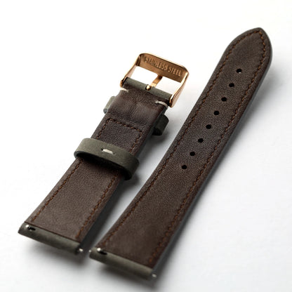 Bracelet en cuir givré fait à la main, 18 19 20 22MM, à dégagement rapide, en cuir de vache souple, vintage, bracelet de montre taille S/M pour hommes