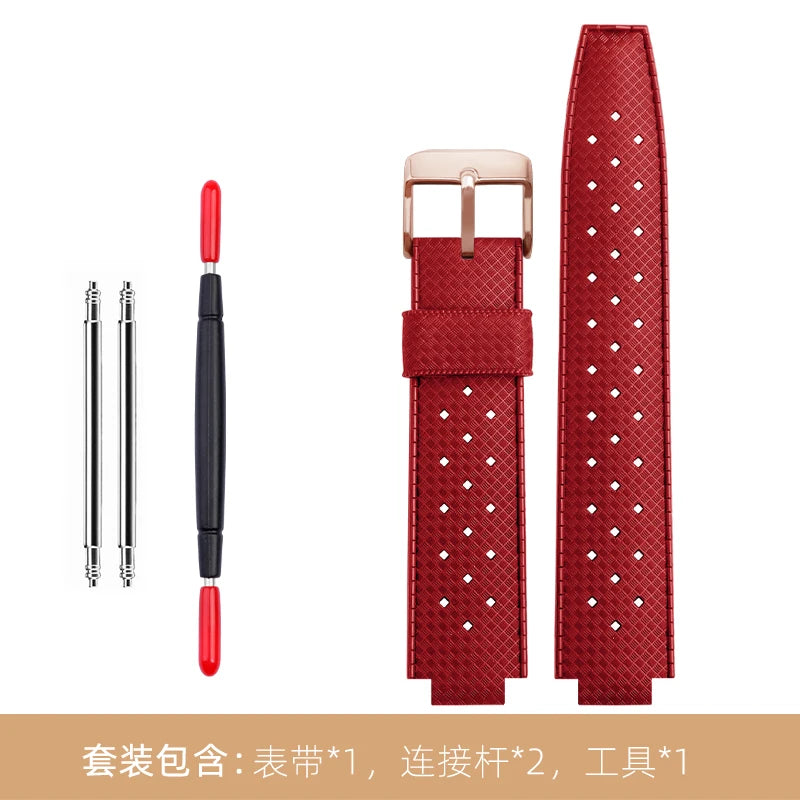 Cinturino in gomma per orologio LV, con apertura rialzata, Louis Vuitton, serie Tambour, Q1121, cinturino dedicato, uomo, donna, Q114k