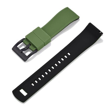 Nouveau bracelet de montre en Silicone Double couleurs personnalisé à dégagement rapide 20mm 22mm bracelet de montre doux Durable bracelets de montre de remplacement ceintures