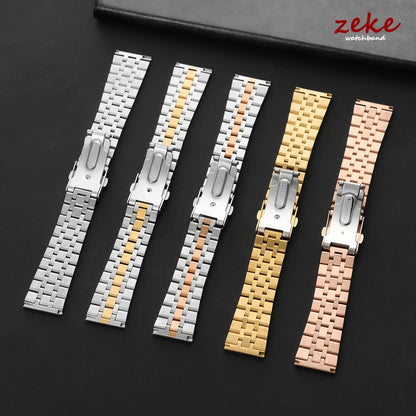 Bracelet de montre de luxe en acier inoxydable massif, 20mm 22mm, pour Tudor pour Omega, en métal, pour hommes et femmes, Bracelet universel en or