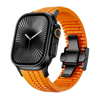 Bracelet de sport en Silicone pour Apple Watch Ultra 3/2, 49mm 46mm 45mm 44mm, Bracelet en métal de luxe pour iWatch série 11 10 9 8 7 Se