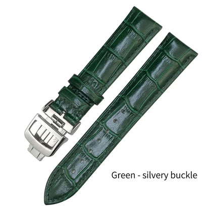 Bracelet de montre en cuir véritable, 19mm, 20mm, 21mm, 22mm, pour Jaeger LeCoultre Master Moonphase, noir, bleu, marron, vert, bracelet de montre en cuir de vache