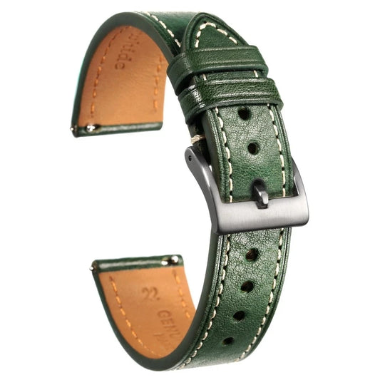 HEMSUT italie véritable peau de vache bracelet de montre pour hommes Vintage enveloppement souple à la main en cuir bracelets de poignet à dégagement rapide 22mm18mm20mm