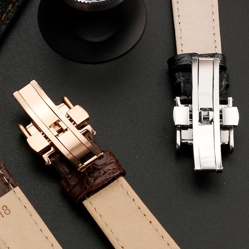 Boucle pour Longines L2 L3 L4, bracelet de montre en cuir, fermoir pliant en métal 14mm 16mm 18mm, boucle papillon déployante en acier inoxydable