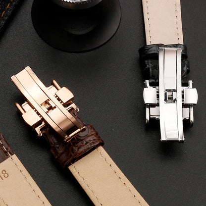 Boucle pour Longines L2 L3 L4, bracelet de montre en cuir, fermoir pliant en métal 14mm 16mm 18mm, boucle papillon déployante en acier inoxydable