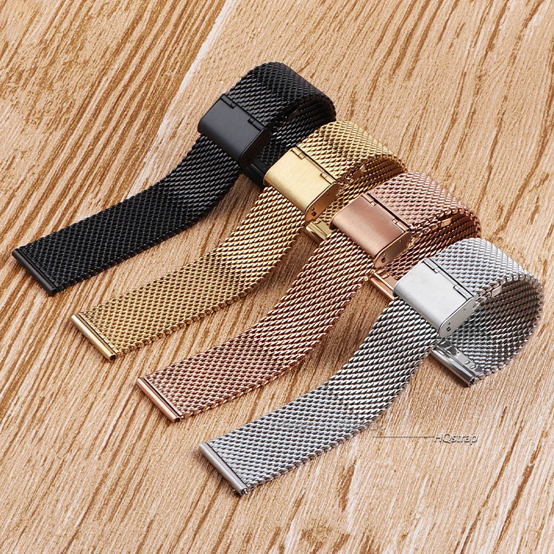 Universal Milanese watch strap for DW watches, 18mm, 20mm, 22mm, 24mm, silver, gold, metal, stainless steel, quick fit, replacement strap