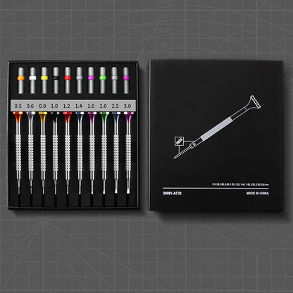 Jeu de tournevis de précision 0.5-3.0mm, Kit d'outils de réparation de montres, tournevis pour montres, lunettes, outils d'horloger de téléphone portable 10 pièces