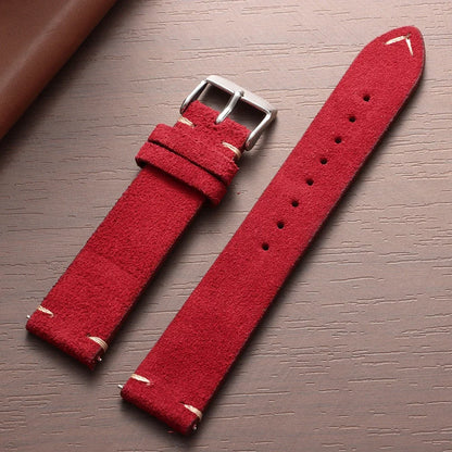 Bracelet de montre Vintage en cuir suédé, bracelet de montre en cuir de veau à dégagement rapide, 14/16/18/19/20/21/22mm, bracelet de remplacement avec boucle ardillon