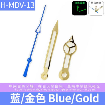 MDV-106 Luminous Watch Hands for Casio Marlin/Duro Miyota 2115 MDV 106, Black/Silver/Gold Watch Hands, Hour, Minute, Second