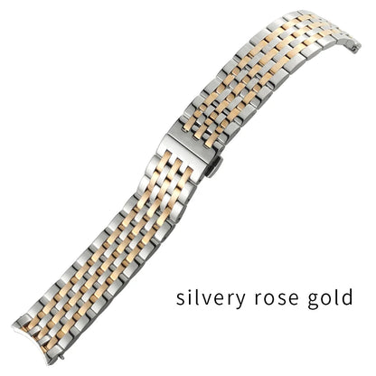 Cinturino per orologio da uomo in acciaio inossidabile, estremità curva solida, bracciale in metallo per Tissot T063, T063610, T063617, 20 mm