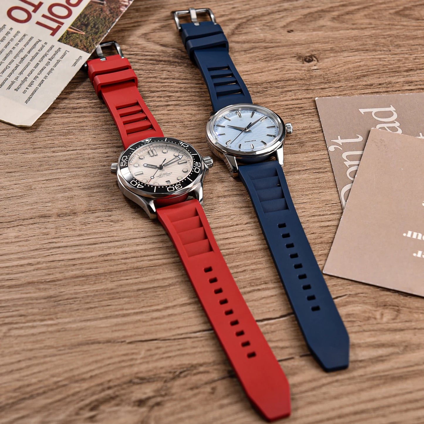 Bracelet de montre en caoutchouc fluoré FKM de qualité supérieure, à dégagement rapide, 20 mm 22 mm, bracelet de plongée souple et étanche, bracelet de remplacement pour montre