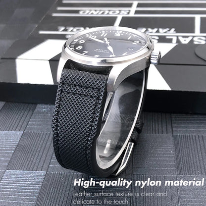 Bracelet de montre en cuir de veau pour homme, bracelet de montre en nylon, bleu, adapté pour Portofino IWC, TOP GUN, Big Pilot SPITFIRE Mark 18, 20mm, 21mm, nouveau
