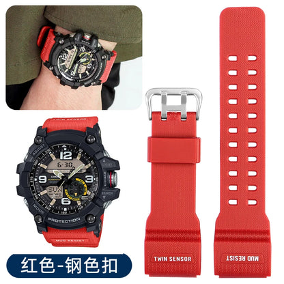 Silicone Rubber Watch Band for Casio GG1000 G-shock GG-1000 GNG-100 GSG-100, Resin Sport Strap, Waterproof Watchband Replacement Tool