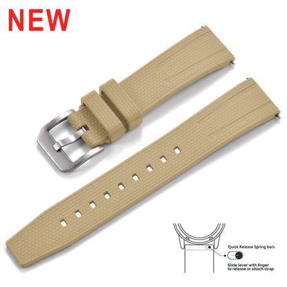 FKM Rubber Watch Strap 20mm 22mm Quick Release Waterproof Fluoro Rubber Dive Watch Band for Traditional Dive Watch Accessories