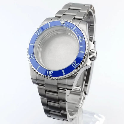    40.5mm sous-montre verre saphir boîtier en métal ajustement NH35/36/38 mouvement ajustement 28.5mm cadran pièces de montre accessoires boîte de montre bande