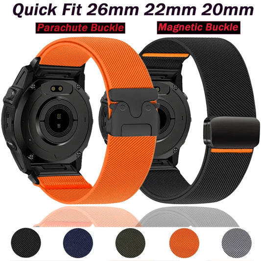 Quick Fit Nylon Strap, 26mm 22mm 20mm, for Garmin Quatix 8 Fenix 8 Tactix8 43/47/51mm Fenix E/7/7X/7S Pro Instinct 3