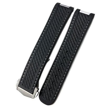 Bracelet de montre en caoutchouc de Silicone, 19mm 20mm, pour Omega Seamaster AQUA TERRA AT150 Ultra léger 8900, boucle de déploiement Premium