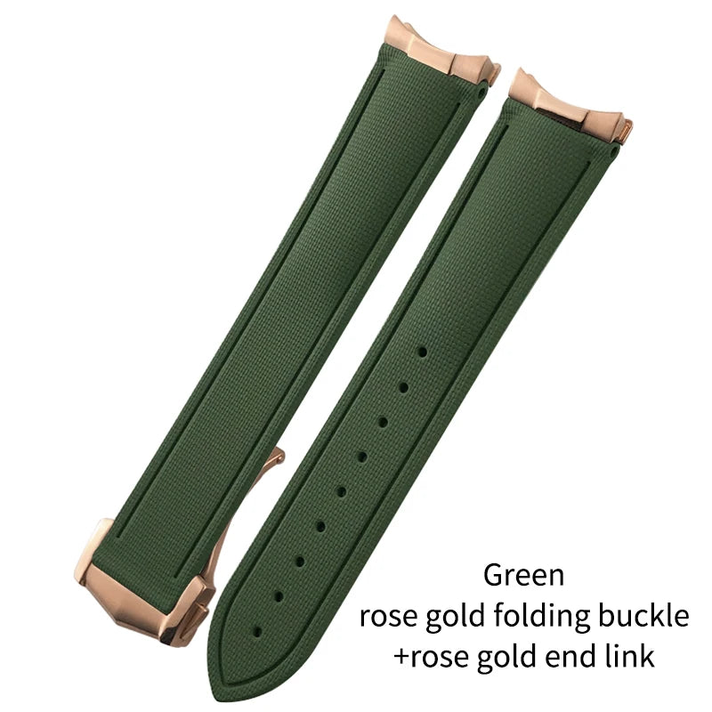 Cinturino per orologio flessibile in gomma fluorurata FKM di alta qualità, 20/21 mm, cinturino per orologio da immersione per Omega Aqua Terra Seamaster 300 Rolex GMT Submariner