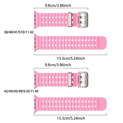 Cinturino per orologio in silicone luminoso Ocean Element compatibile con Apple Watch Ultra/Series 1-11/SE 38/40/41/42/44/45/46/49MM