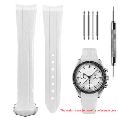 Cinturino in gomma di silicone liquido, adatto per l'edizione comune Omega x Swatch, interfaccia ad arco da 20 mm/Speedmaster/cinturino per orologio con fasi lunari