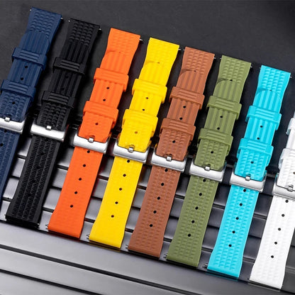 STAPELP Premium Embossed Silicone Watch Strap Quick Release Embossed Rubber Watch Band 20mm 22mm for Traditional Dive Watch