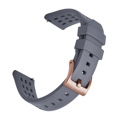 High Quality Quick Release FKM Fluoro Rubber Watch Strap 20mm 22mm New Design Porous Structure Ventilate FPM Rubber Watch Straps