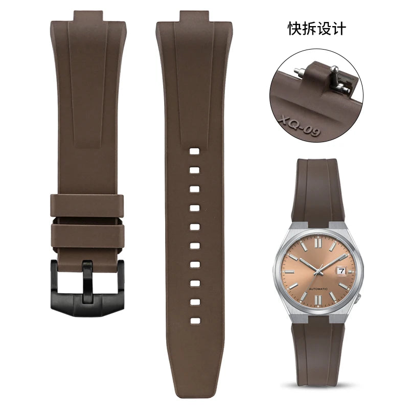 FKM-Cinturino per orologio in gomma fluorurata da uomo e donna, estremità convessa speciale, a sgancio rapido, Citizen NJ0150, NJ0151, NJ0158, 9 mm
